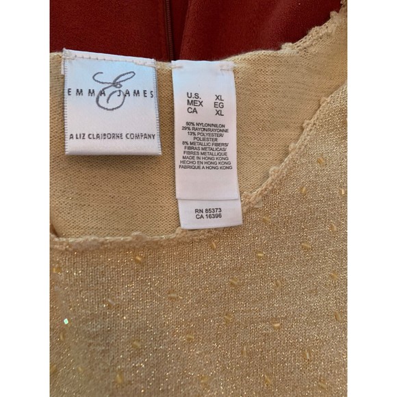 Vintage Bob Mackie Burnt Orange Suit, Blazer Pants 2 Gold Sparkle Shells Size L - Picture 8 of 11